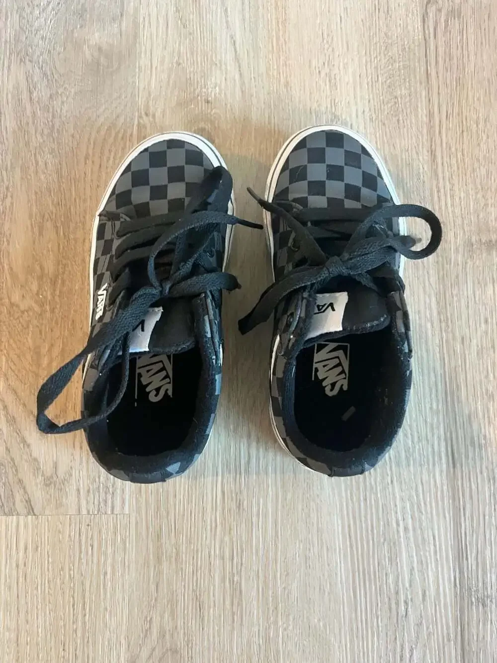 Vans, Toddler Boys Checkerboard Low Top Skate Sneakers, Black/Grey, Retro, 11C